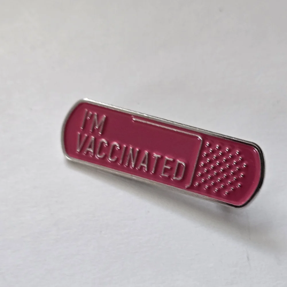 Pink 'I'm Vaccinated' Pin