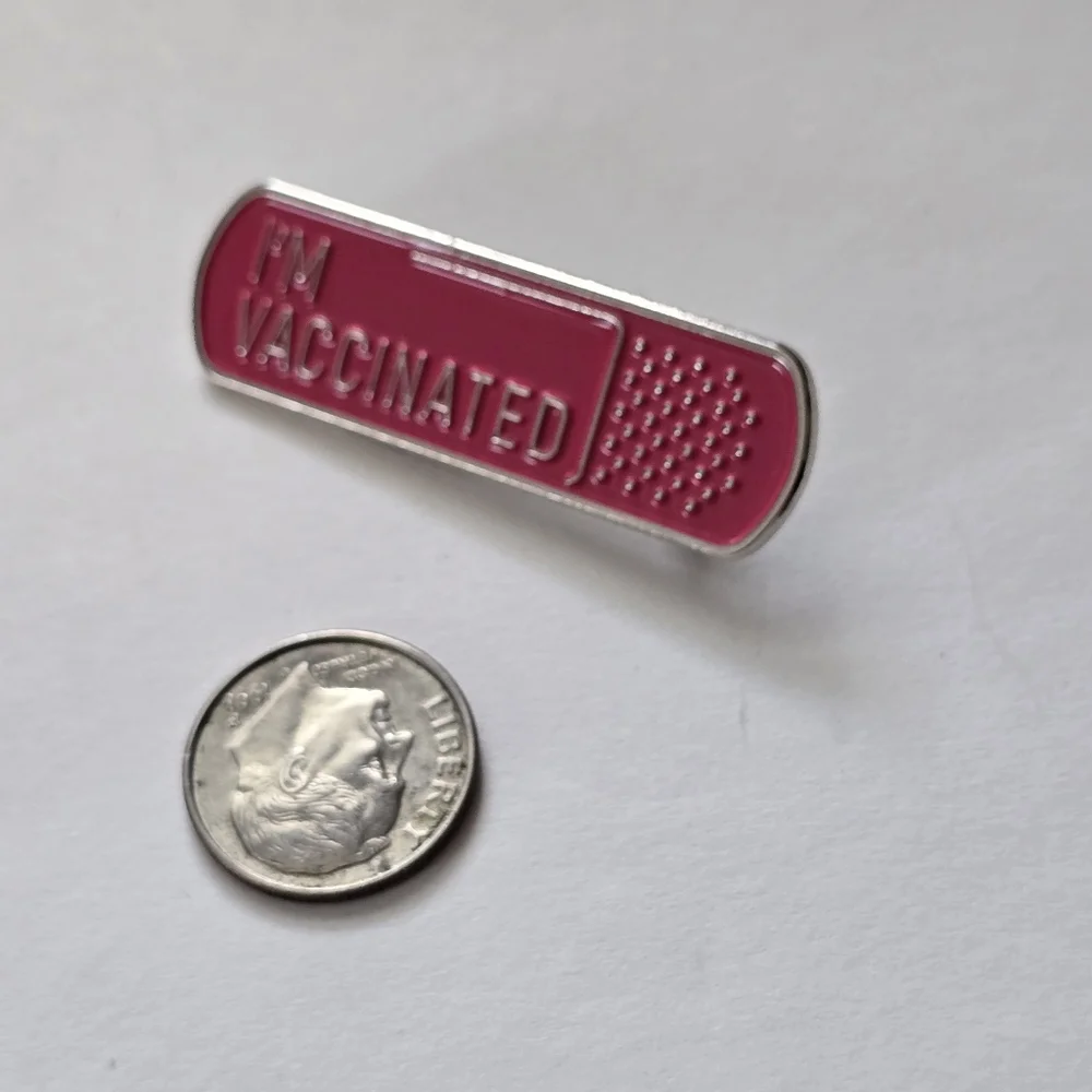 Pink 'I'm Vaccinated' Pin