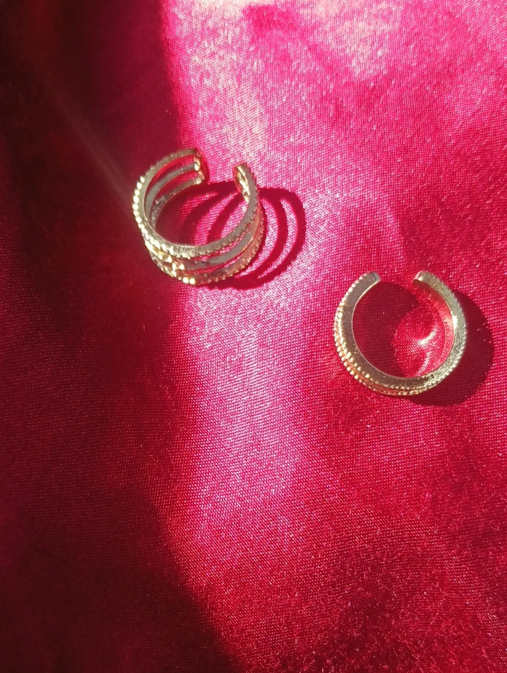 Gold Textured Open Band  Toe Rings