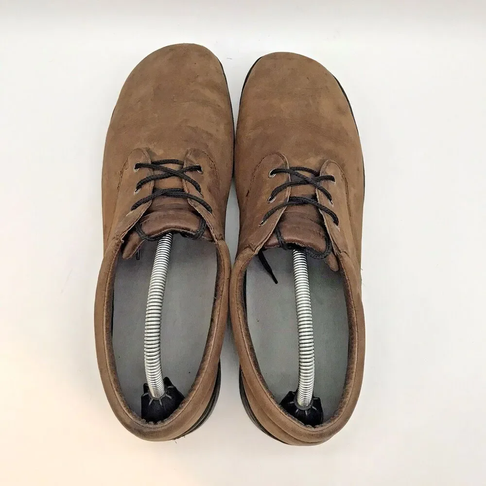 Dunham Abzorb Brown Nubuck Leather Shoes 5300BR Men's 12D Lace Up Low Top Derby