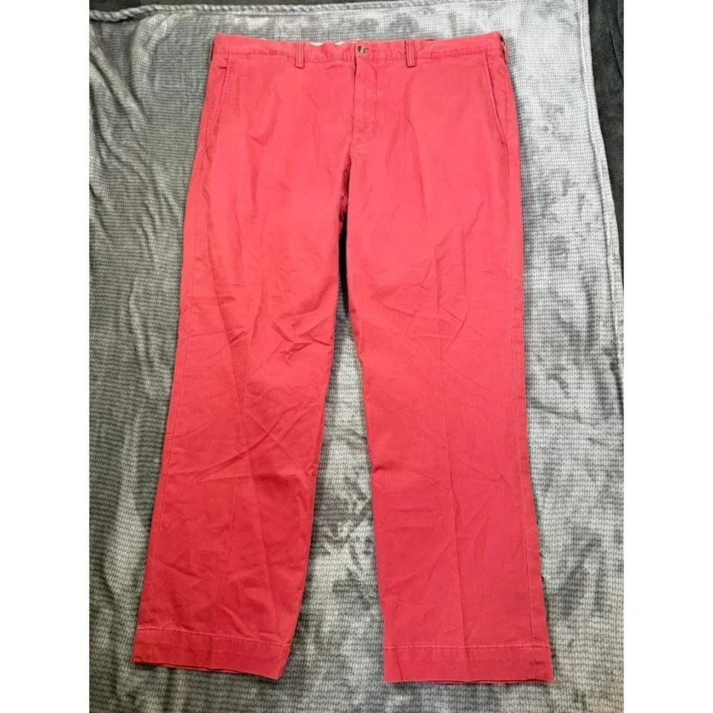 Polo Ralph Lauren Mens 40x30 Stretch Straight Fit Chino Pants Salmon Pink Coral