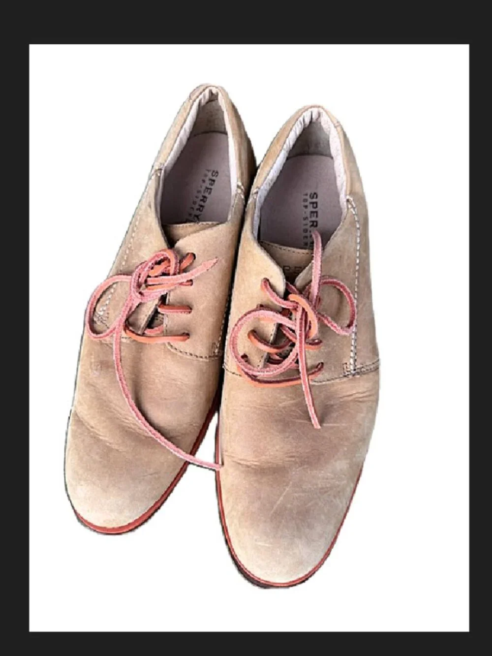 Sperry Top-Sider Oxford Tan Suede Leather Wingtip Lace Up Shoes Sz 10M