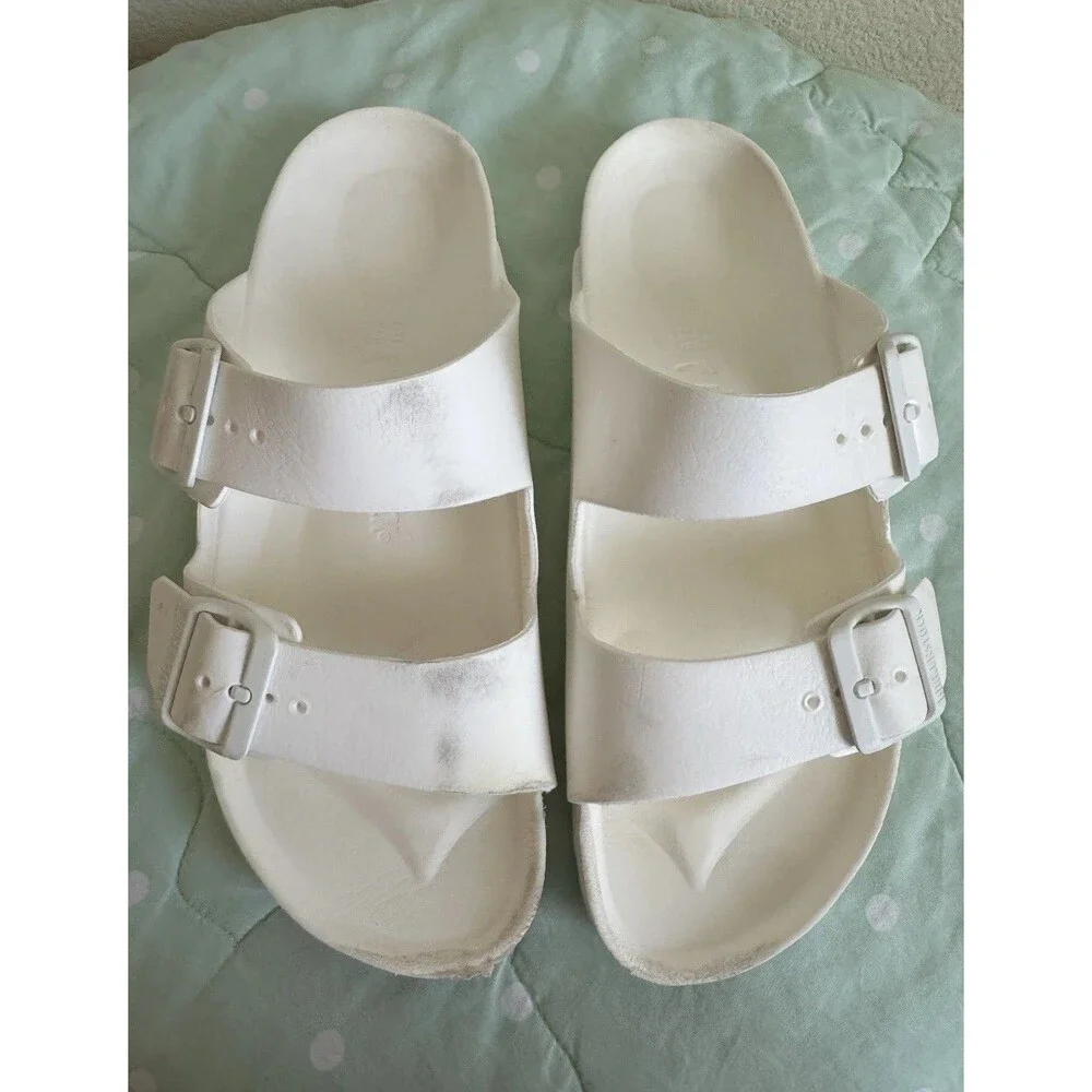 Birkenstock Arizona White EVA Slide Sandals Women's US 9 Standard Buckle Straps