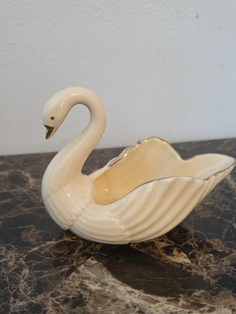 Vintage Lenox Swan Gold Trim Trinket Dish 5