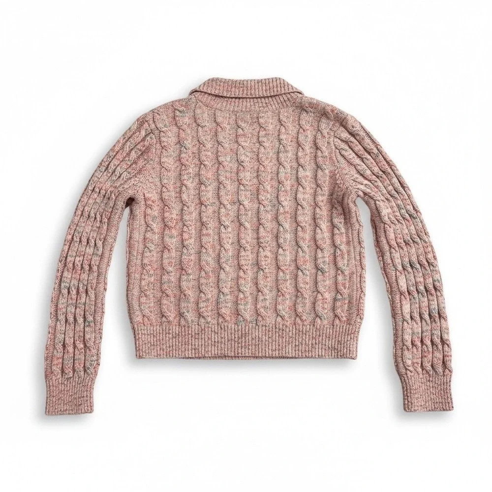 J. Crew Pink Cable Knit Turtleneck Sweater size large
