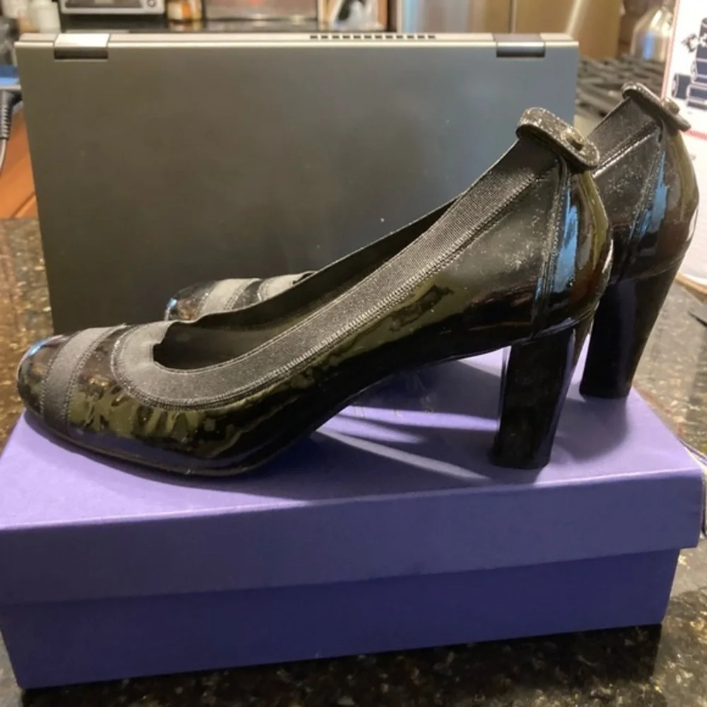 Stuart Weitzman Black Patent Pumps - 10.5 Like New