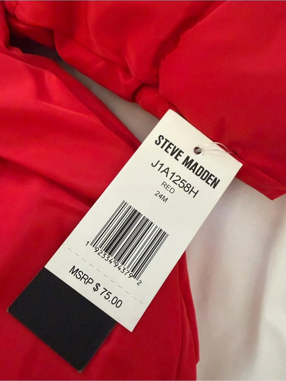 Steve Madden Bright Red Puffer Jacket with Tag