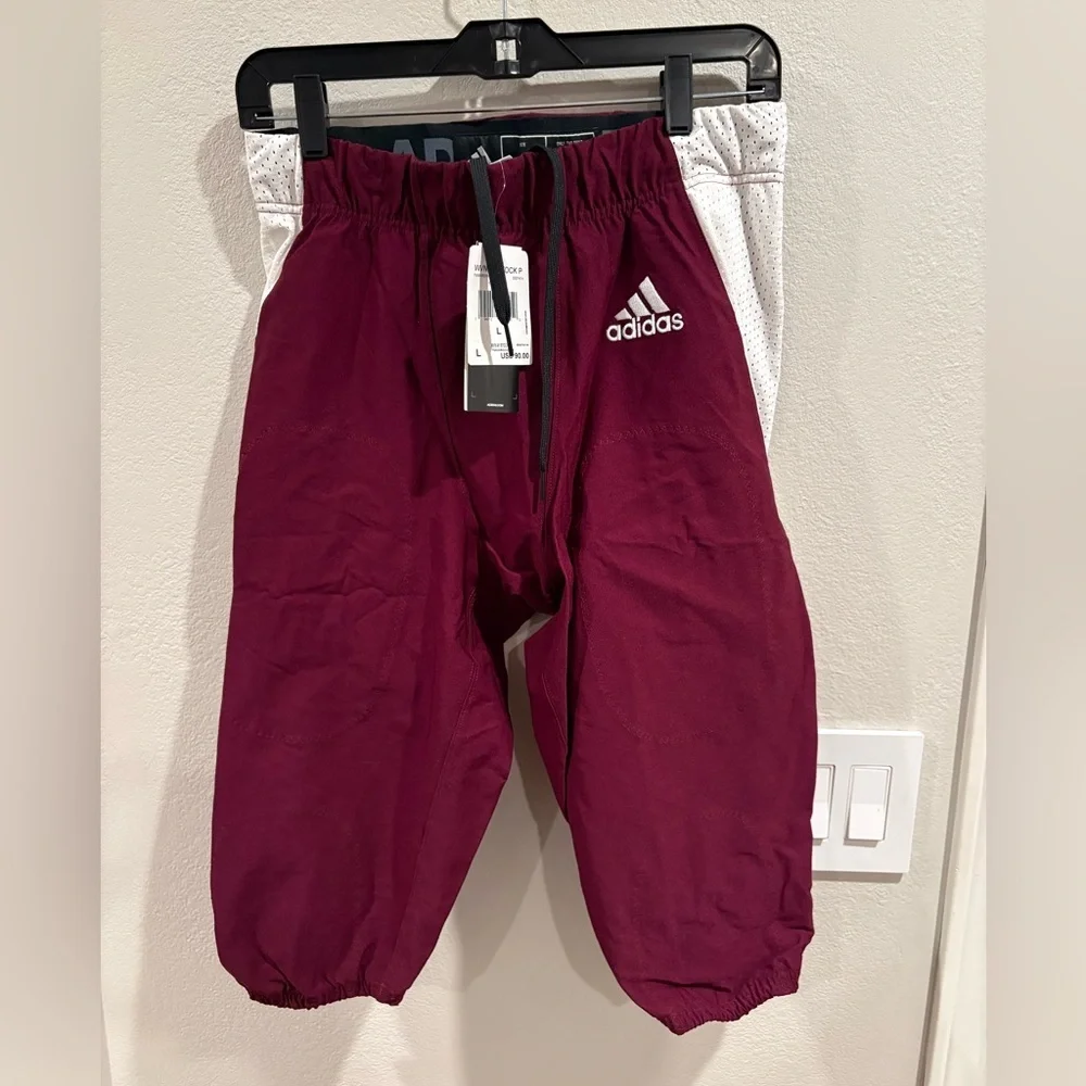 Adidas Woven Football Pants Maroon/White GG7414 Men’s Size Large NWT $90