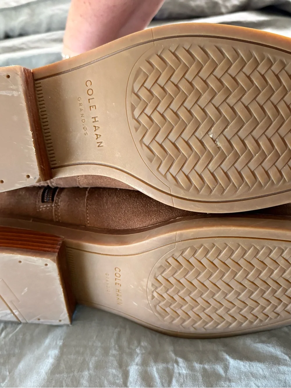 Cole Haan Rene Brown Suede Zip Bootie. Size 8.