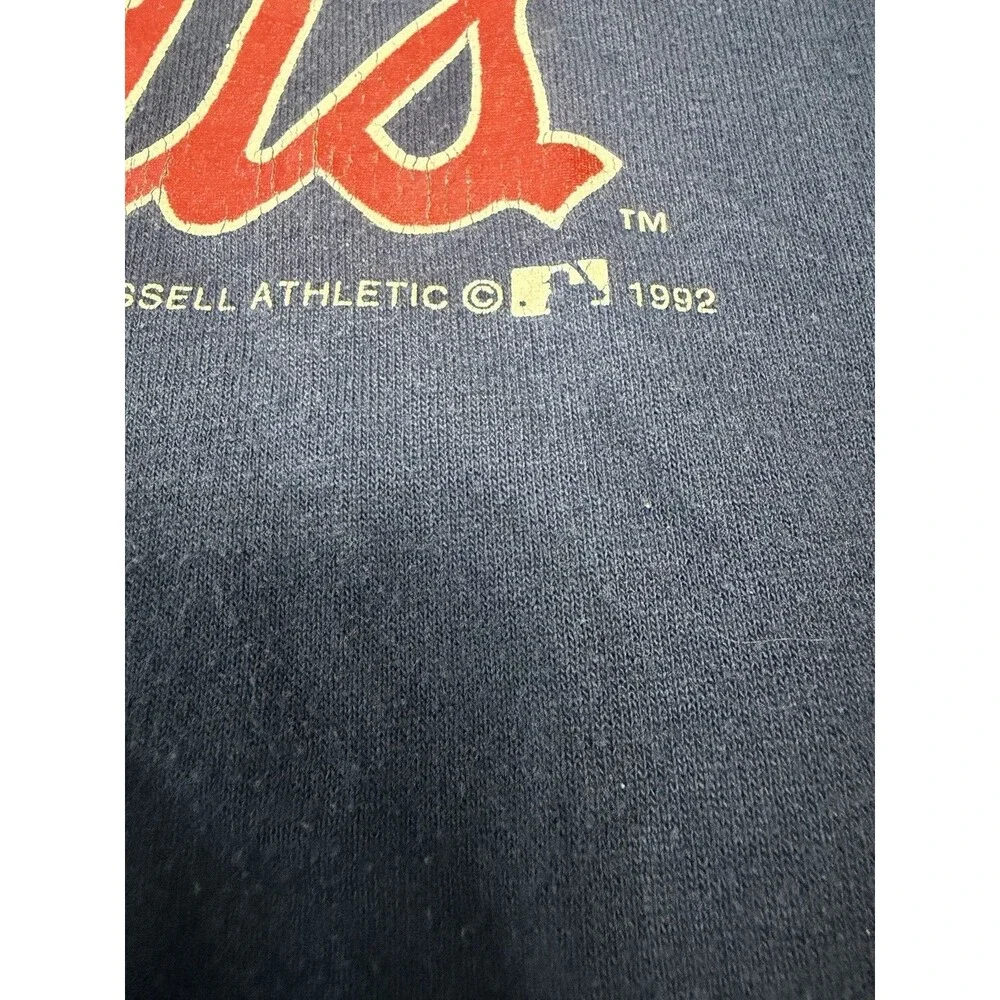 1992 Mens XL Russell Athletic St Louis Cardinals Navy Blue Single Stitch T Shirt