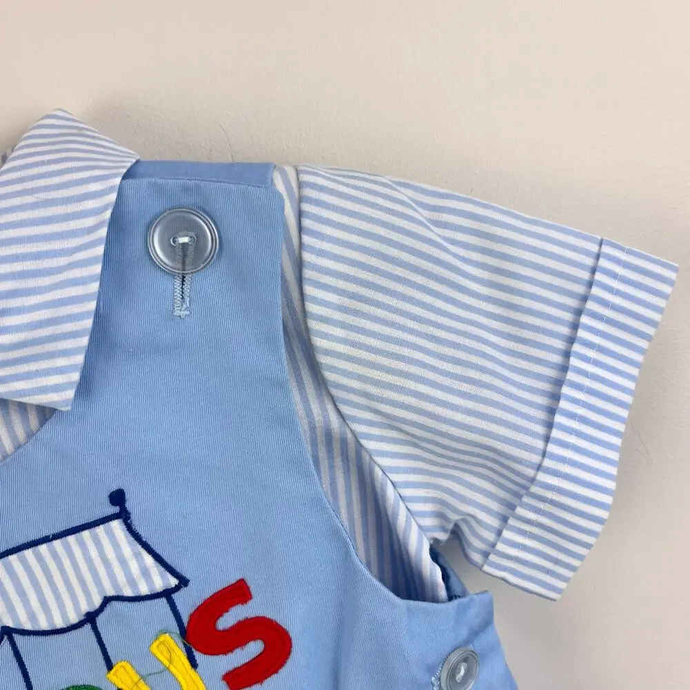 Vintage blue applique