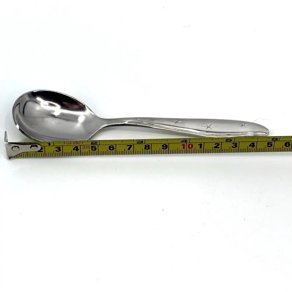 MARCREST Set of 3 Atomic Starburst MCM Sugar Spoons Butter Knife Stainless USA