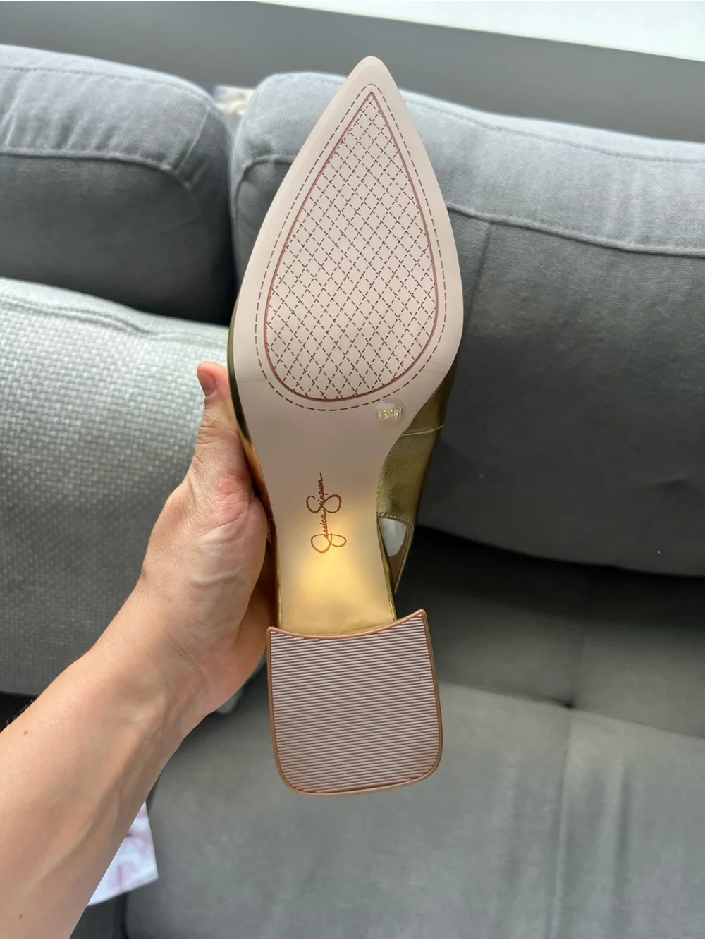Jessica Simpson shiny gold
