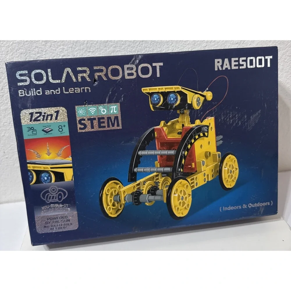 Solar Robot 12-in-1 STEM Educational Toy Kit Solar Powered Build and Learn *FLAW