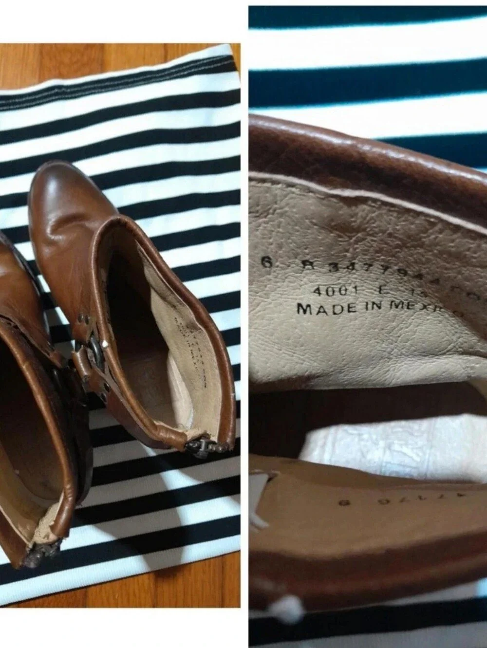 Frye Brown Leather Ankle Boots with Harness Strap