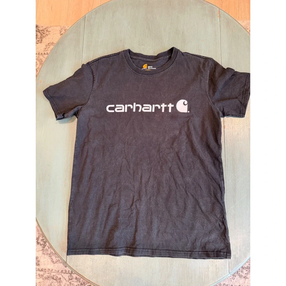 Carhartt Boys Black Logo Graphic T-Shirt Short Sleeve Original Fit Size M 8-10