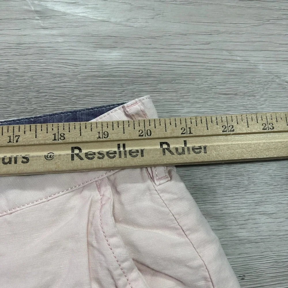 Faherty Brand Shorts Mens 40 Pink‎ Linen Cotton Chino Flat Front Golf Casual