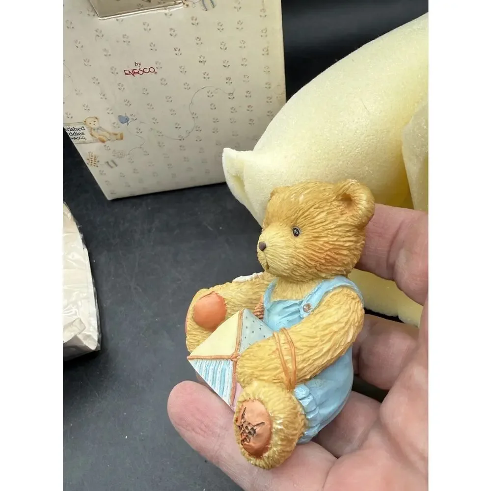 Vtg Enesco Cherished Teddies March Birthday Bear Friendship Is In The Air MIB 2