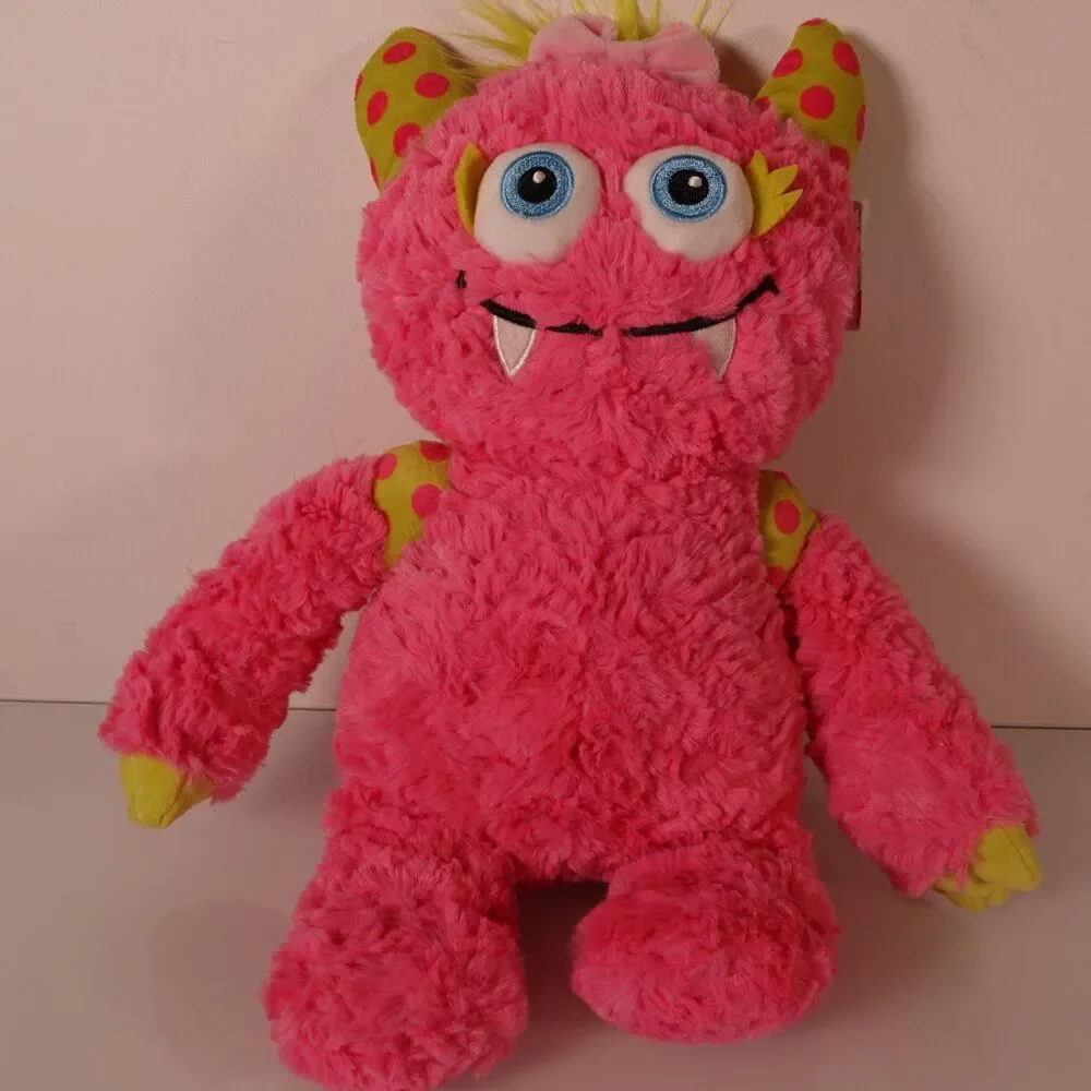 Gund Monsteroos Shasta 14” Stuffed Plush Pink, Neon Green, and Polka Dot NWT