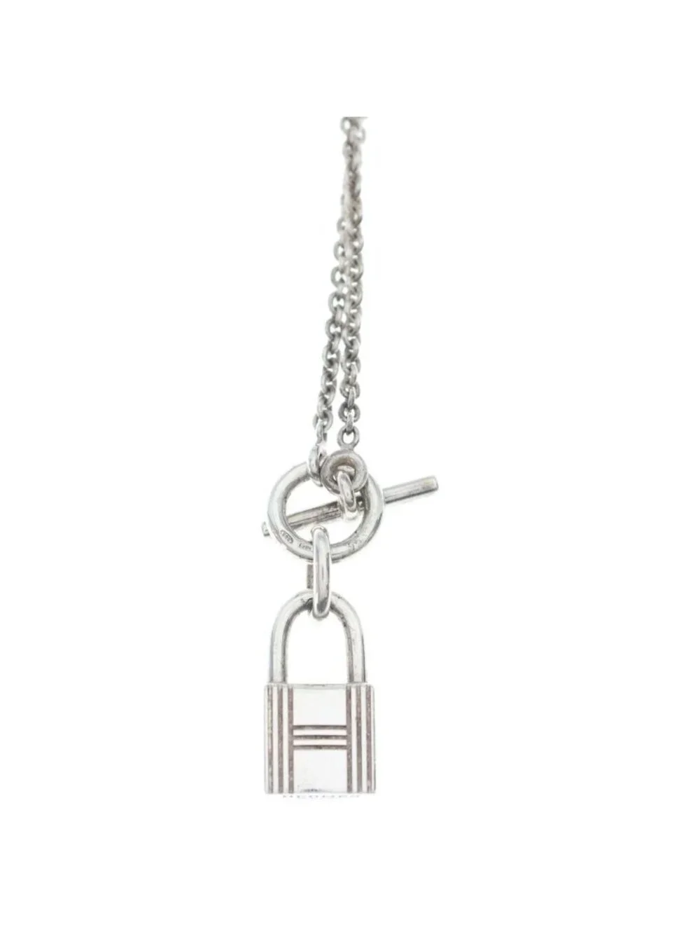 Hermes Amulet Necklace Cadena Motif Silver