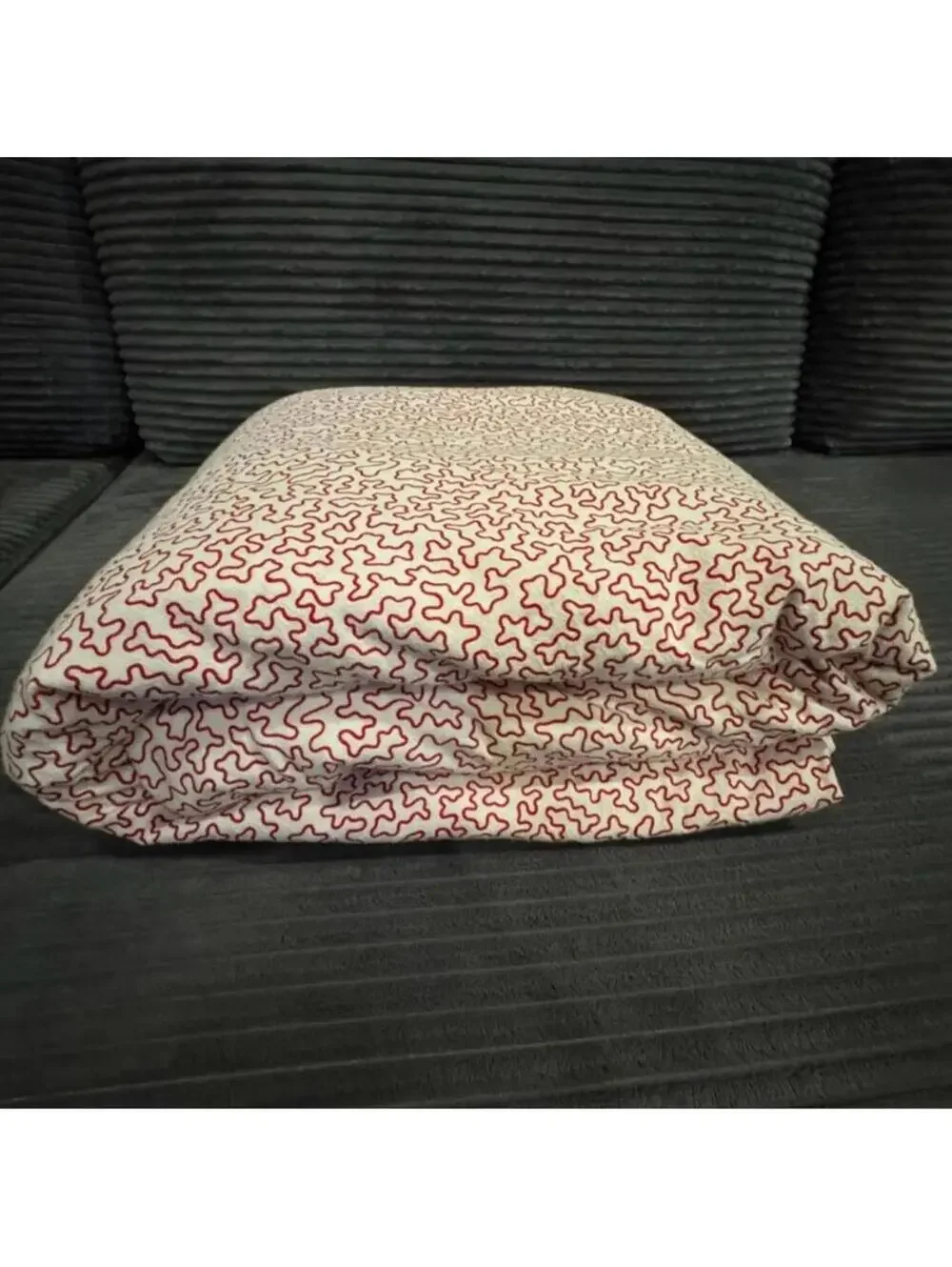 IKEA Alvine Korall Duvet Cover‎ Red Wht Vintage Scandi Squiggle Print 18473