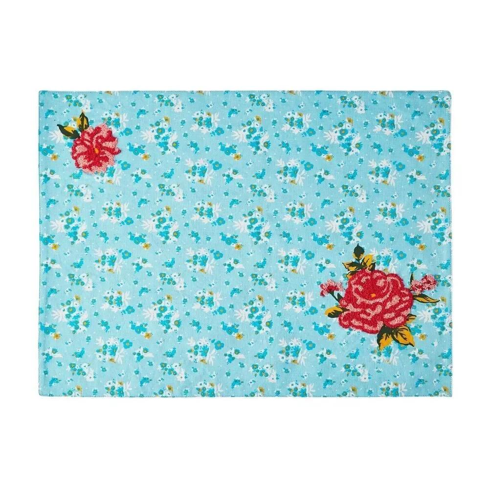 Pioneer Woman Sweet Rose Placemat 1-pc Farmhouse Country Reversible Cotton Gift