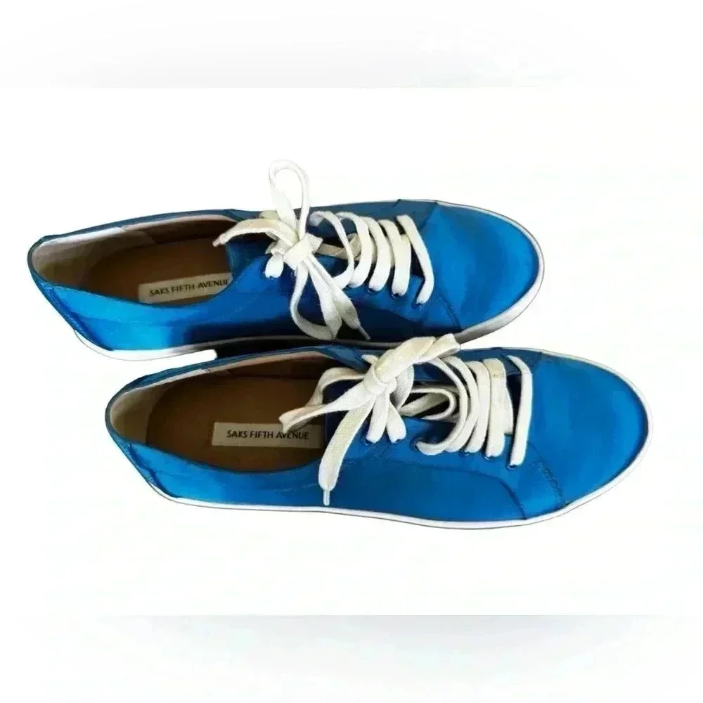 Saks Fifth Avenue Tia Satin Low Top Sneakers, size 9