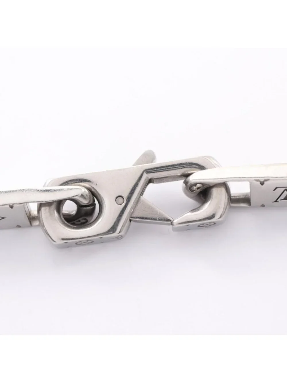 Louis Vuitton Necklace Monogram Tied Up Silver Stainless Steel