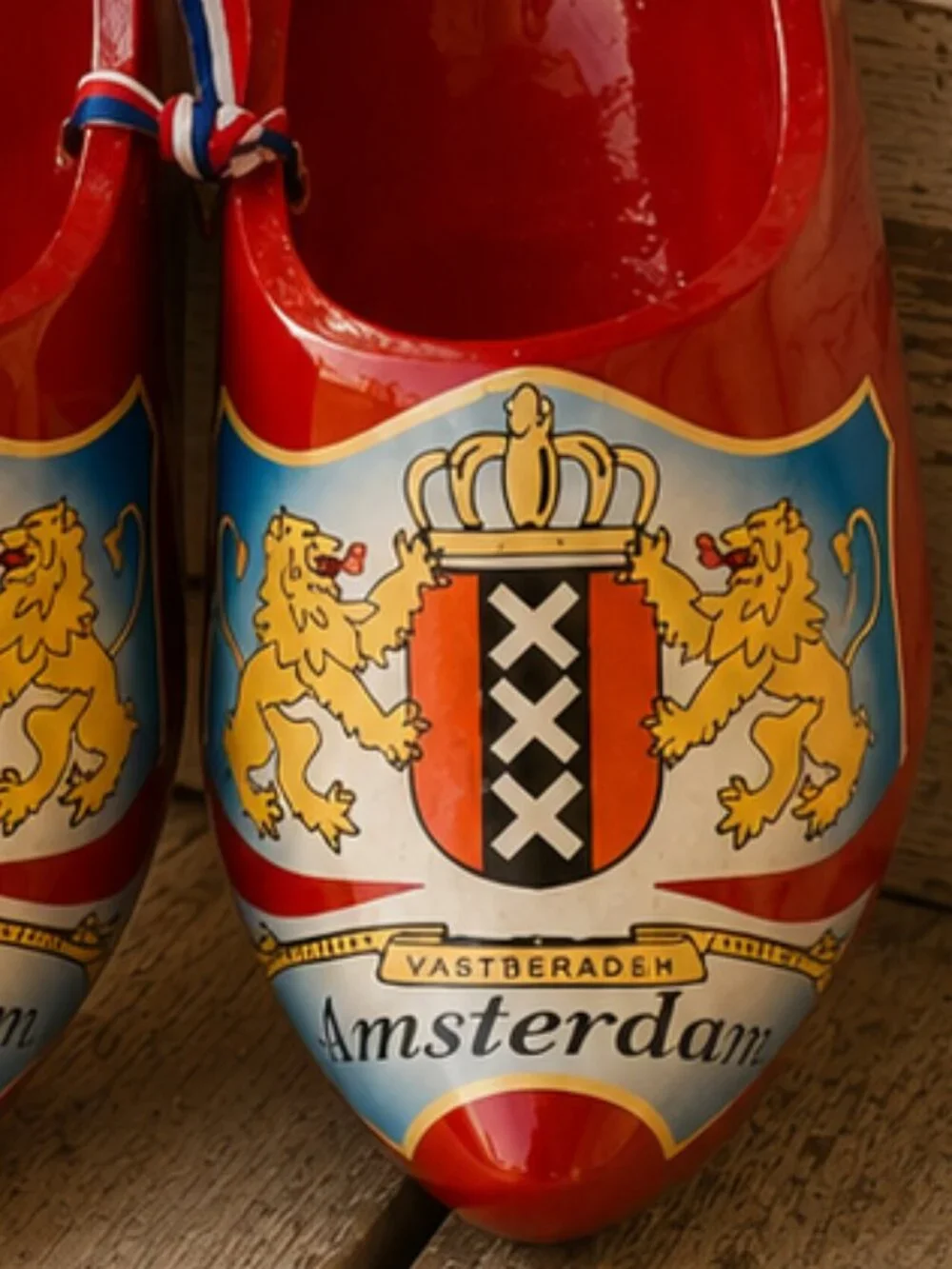 Vintage Amsterdam Coat of Arms Crest Collectible Wooden Shoes