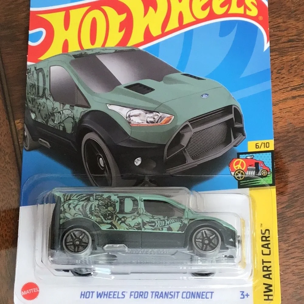 Hot Wheels Ford Transit Connect Delivery Van Hotwheels Tiger Art Car D  2023 New