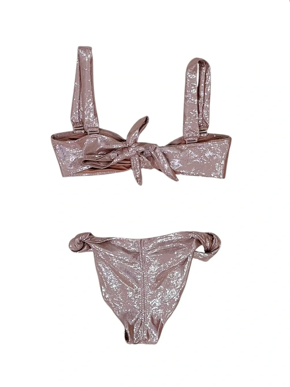 RARE SKIMS Liquid Shine Bikini Bandeau & Twisted Mid Coverage Bottom Set
