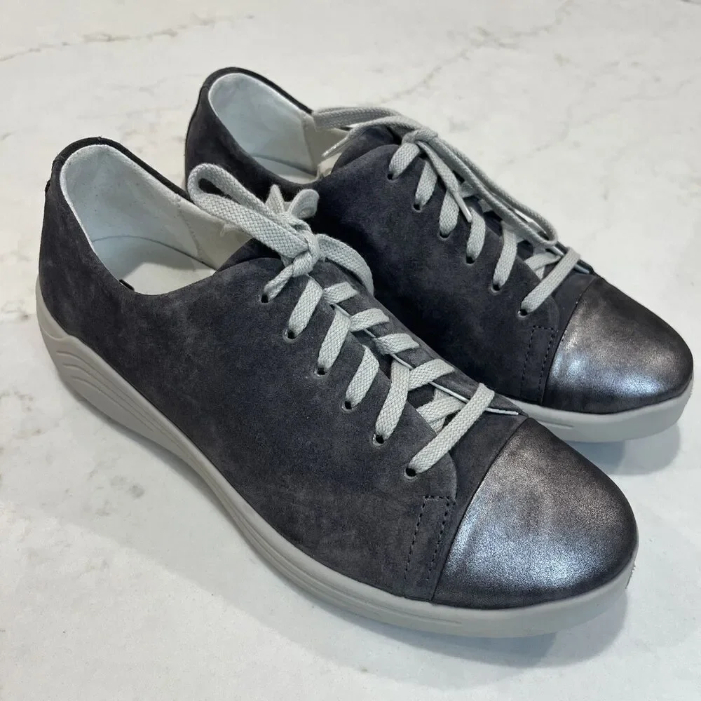 Romika NEW Sina Gray Suede‎ Comfort Cap Toe Casual Sneakers Shoes EU 37 6-6.5