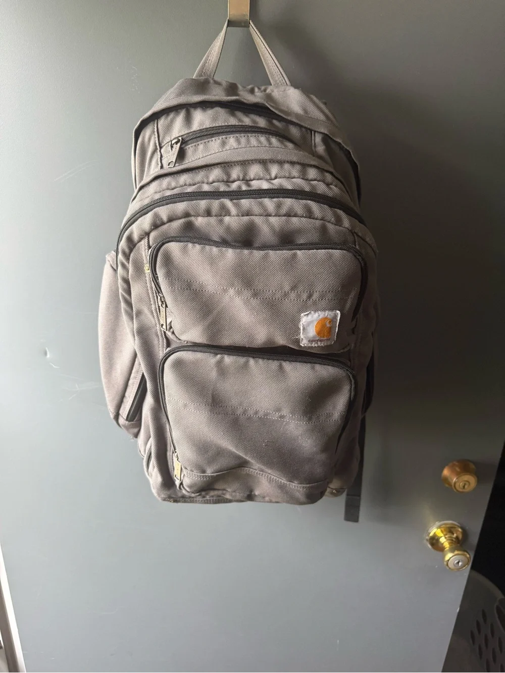 Carhartt Men’s Gray Backpack with Carhartt Patch 37L