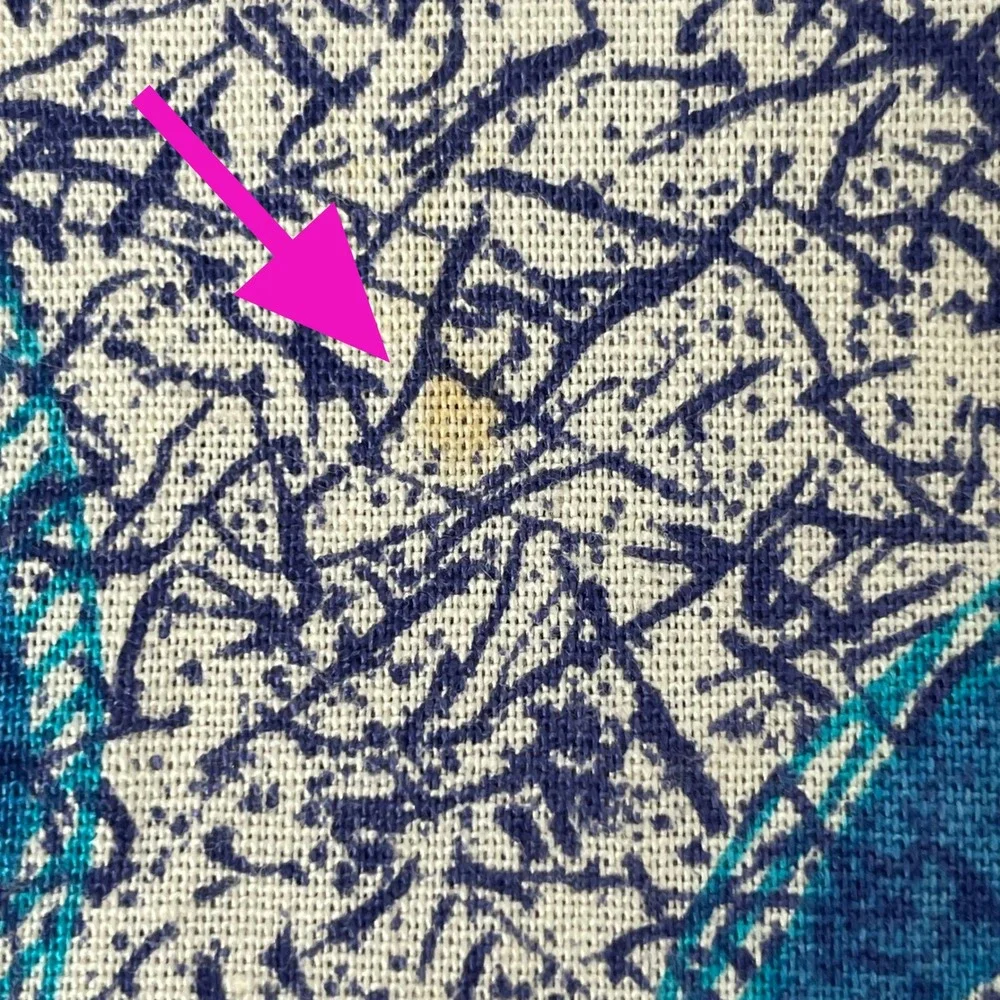 Indonesian Batik Tablecloth Fabric Java Print Seashell Blue White Home Decor