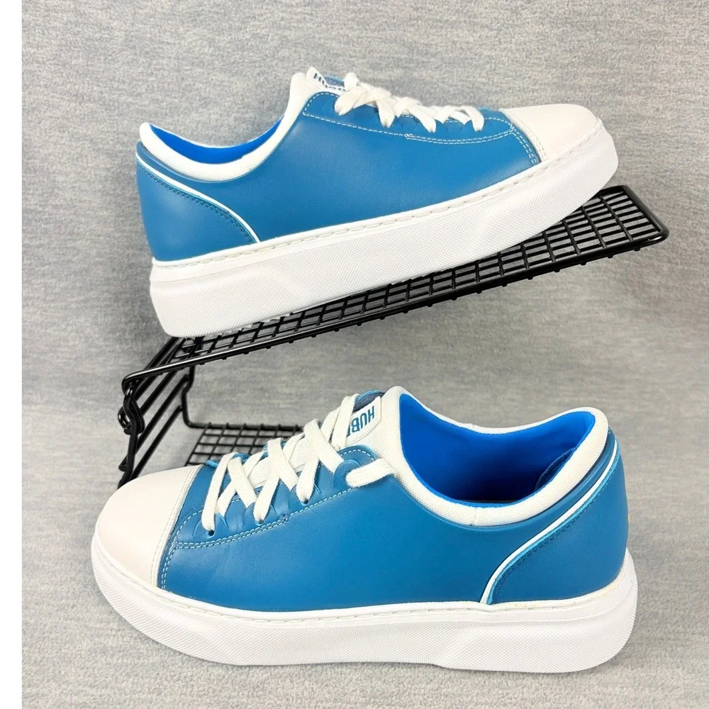 Samuel Hubbard Flight Cap Toe Sneakers Womens 6 M Teal Blue Leather Comfort