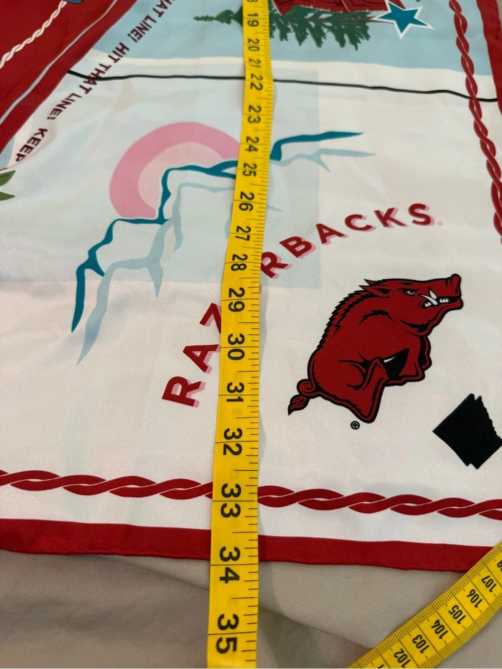 Saturday Silks  Razorbacks Red & White Team Scarf