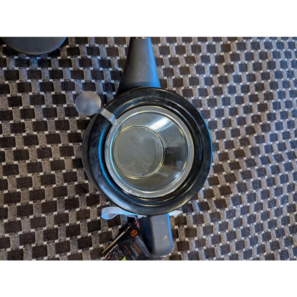 Masterclass Black Teapot with Strainer New with Tags Minimalist