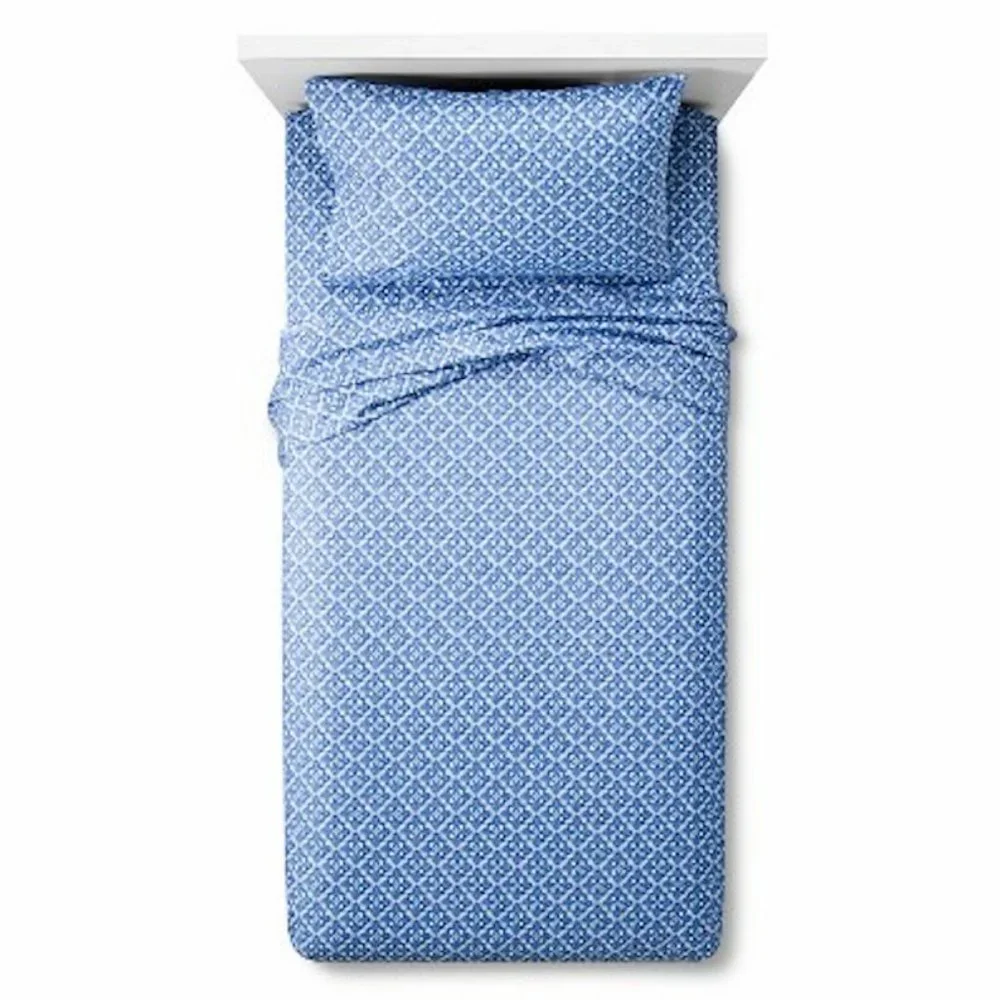 xhilaration 3-Piece Blue & Mint Disco Medallion Boho Microfiber Sheet Set Twin