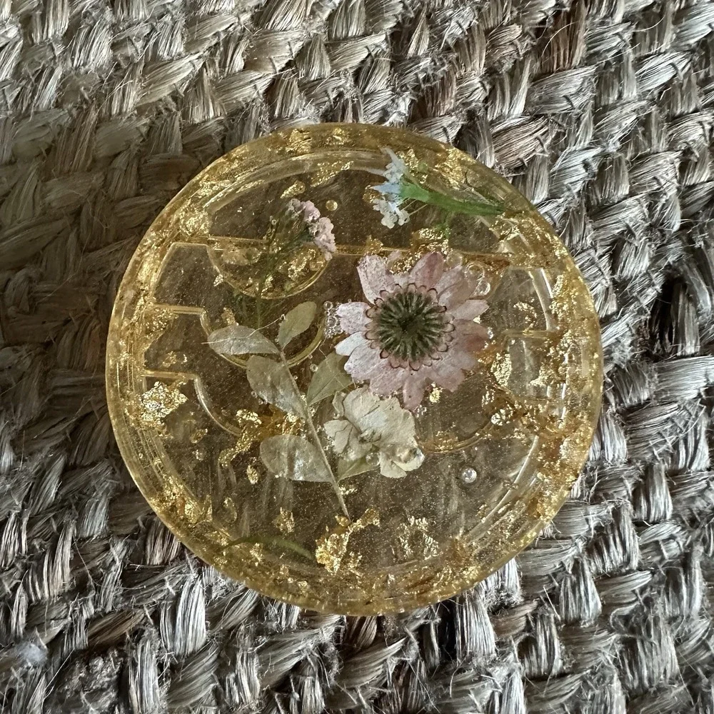 Handmade Resin Floral Gold Speck Faux‎ Eyelash Carrying Storage Case