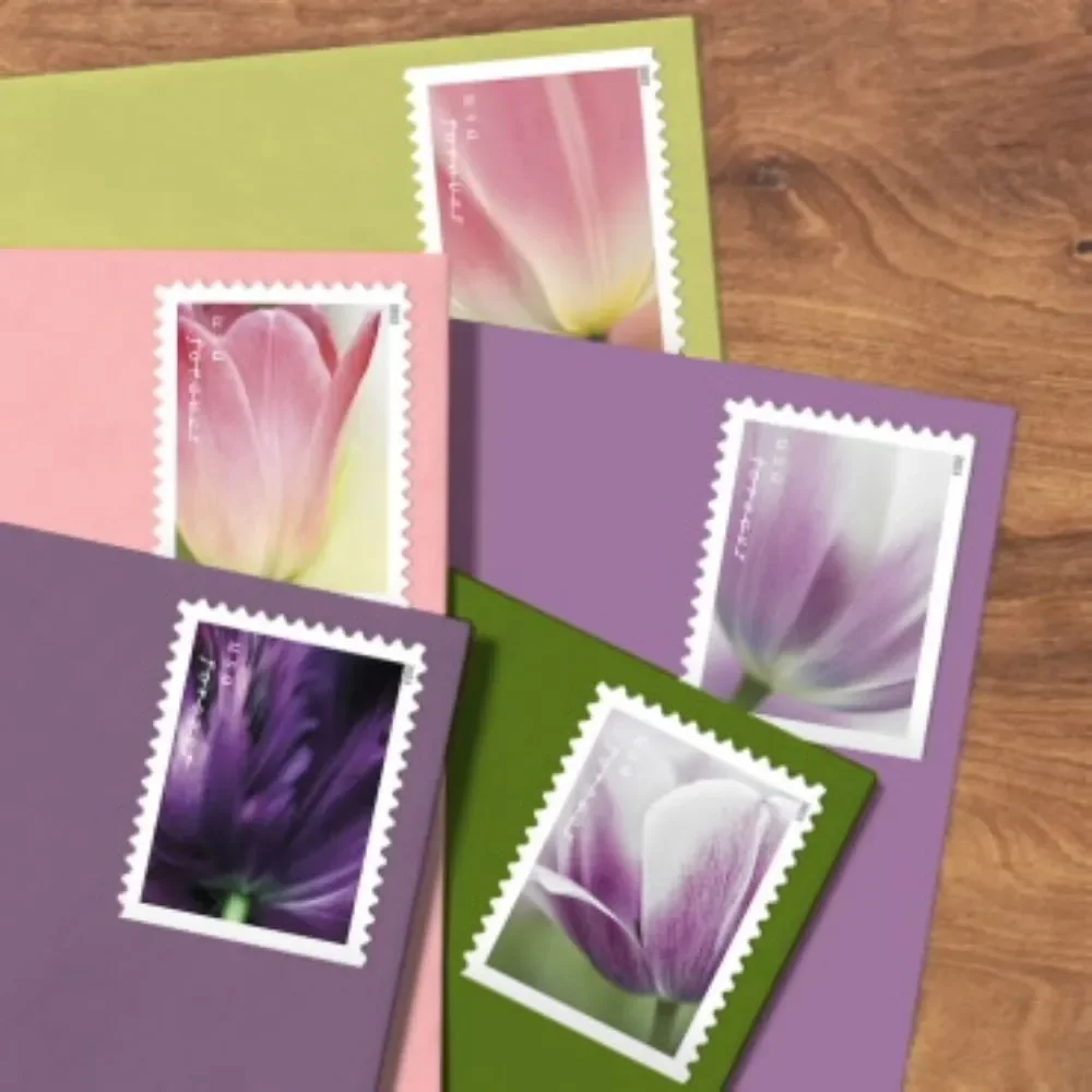 100 Tulip Blossoms 2022‎ Forever Postage Stamps US Postal USPS Wedding Flowers