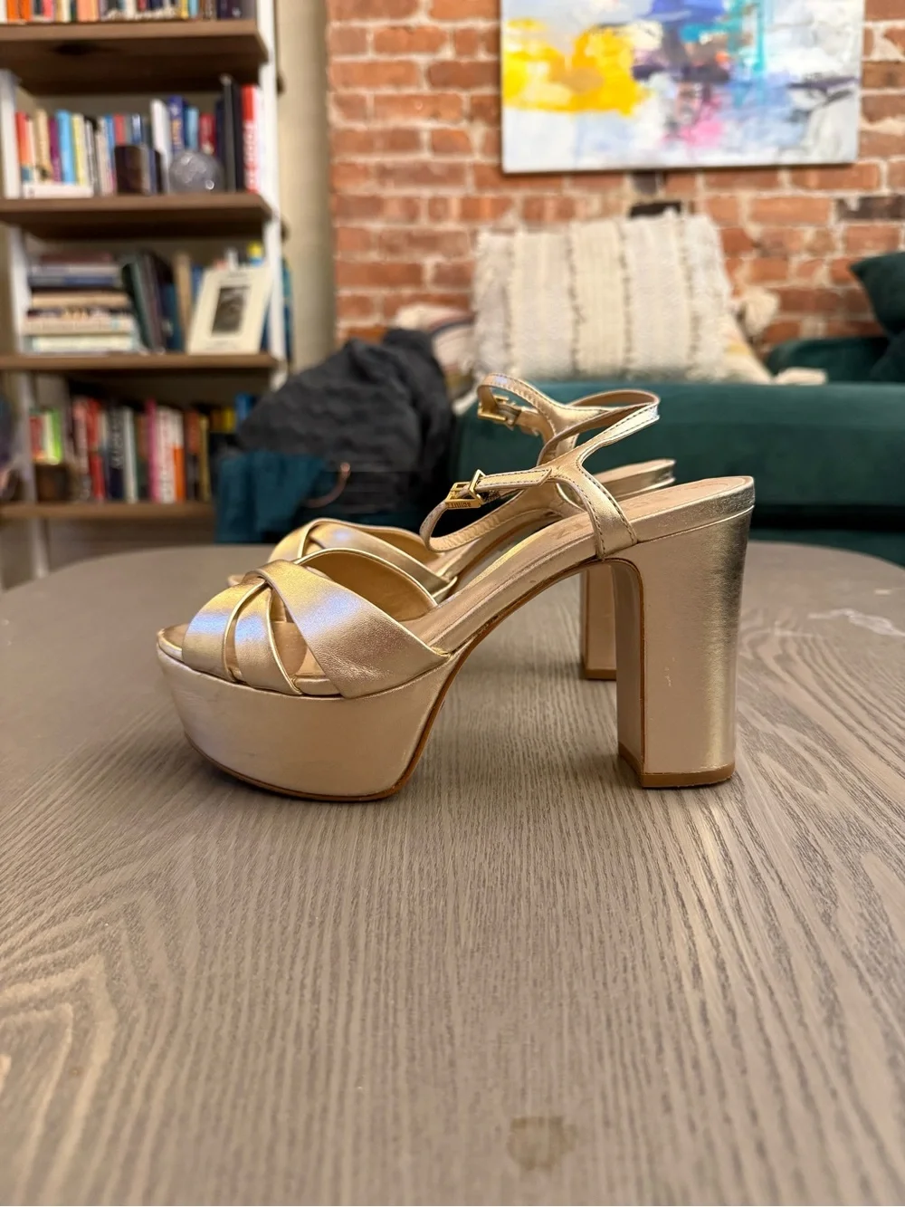 SCHUTZ strappy satin