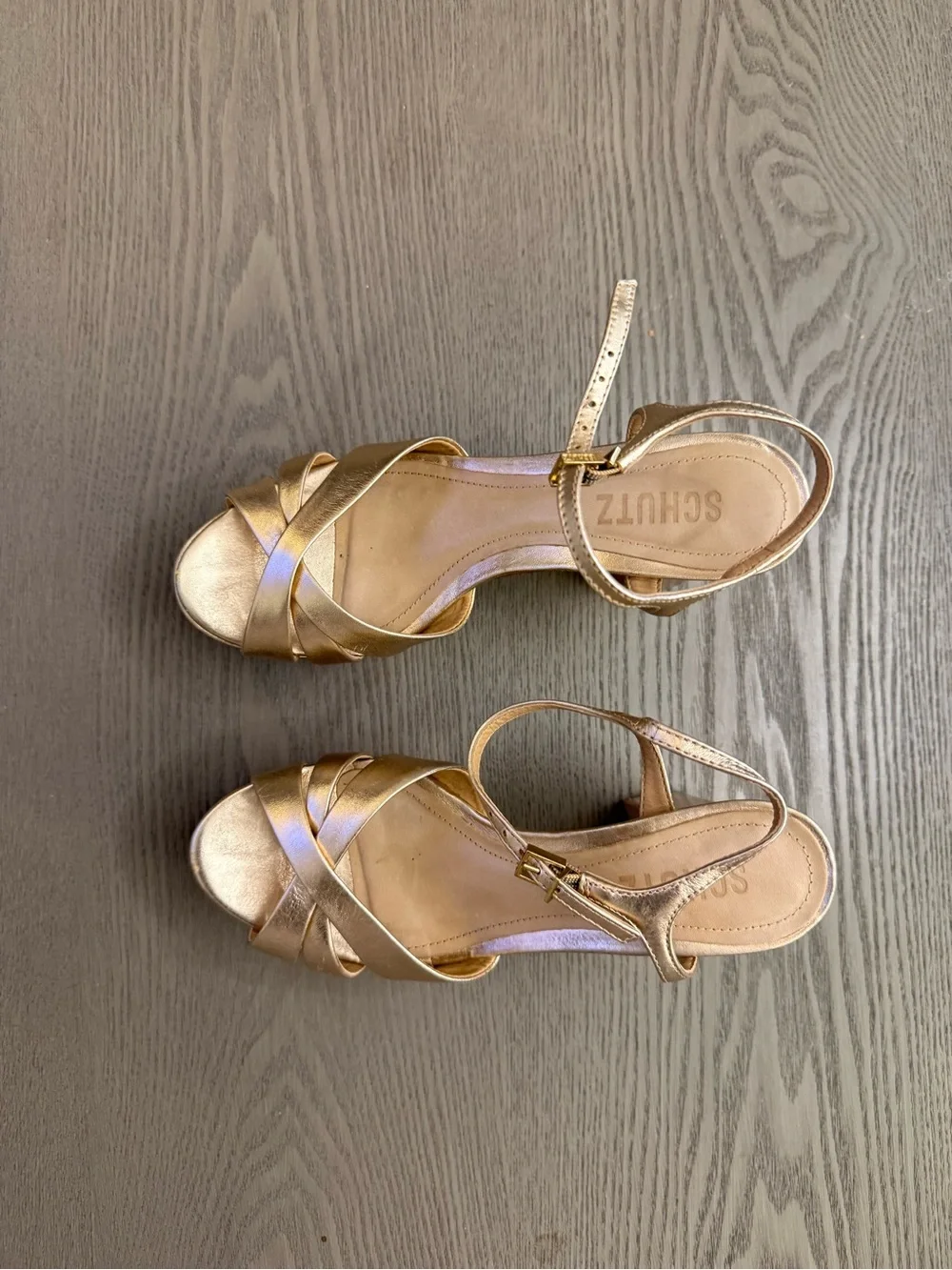 SCHUTZ strappy satin