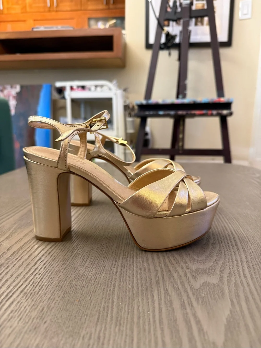 SCHUTZ strappy satin