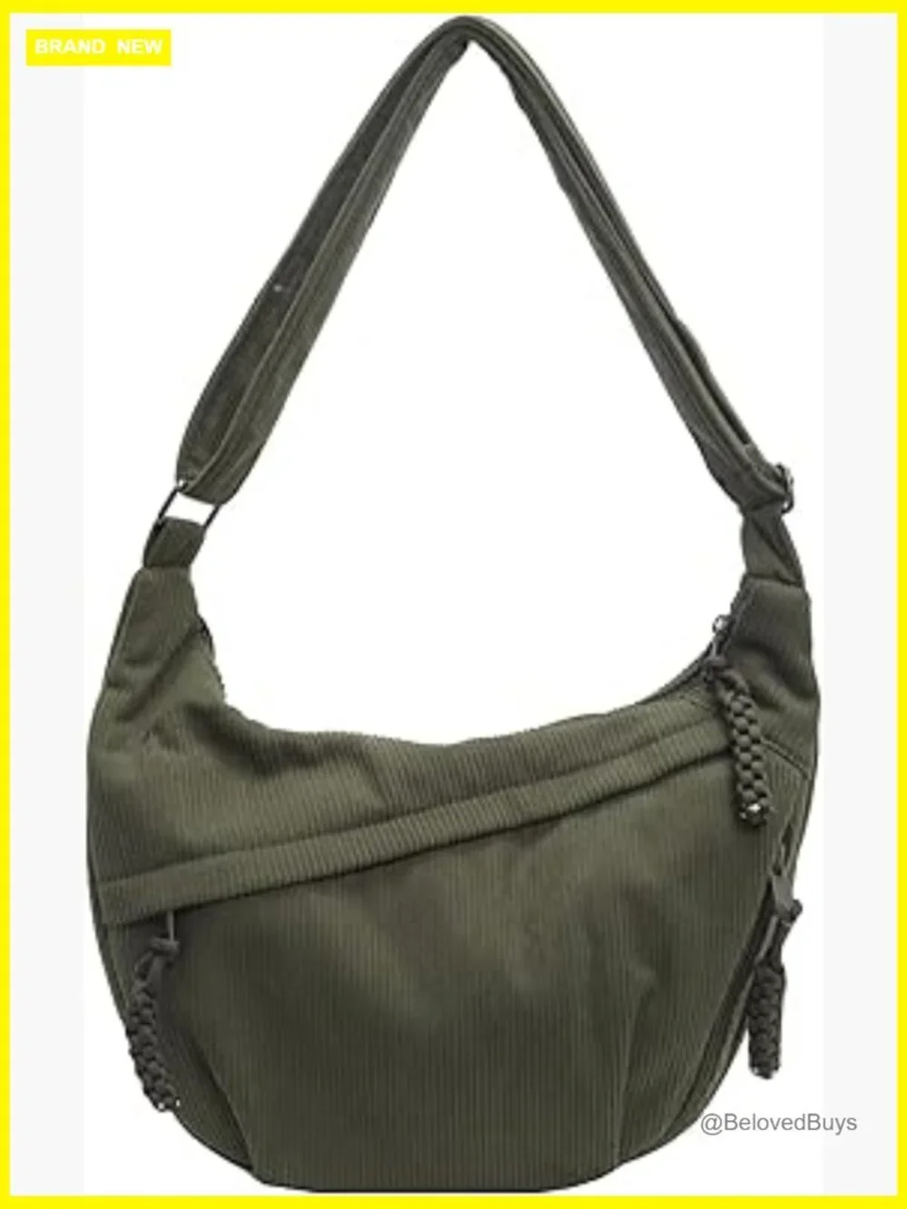 Corduroy Hobo Crossbody Tote Bag - Roomy & Lightweight