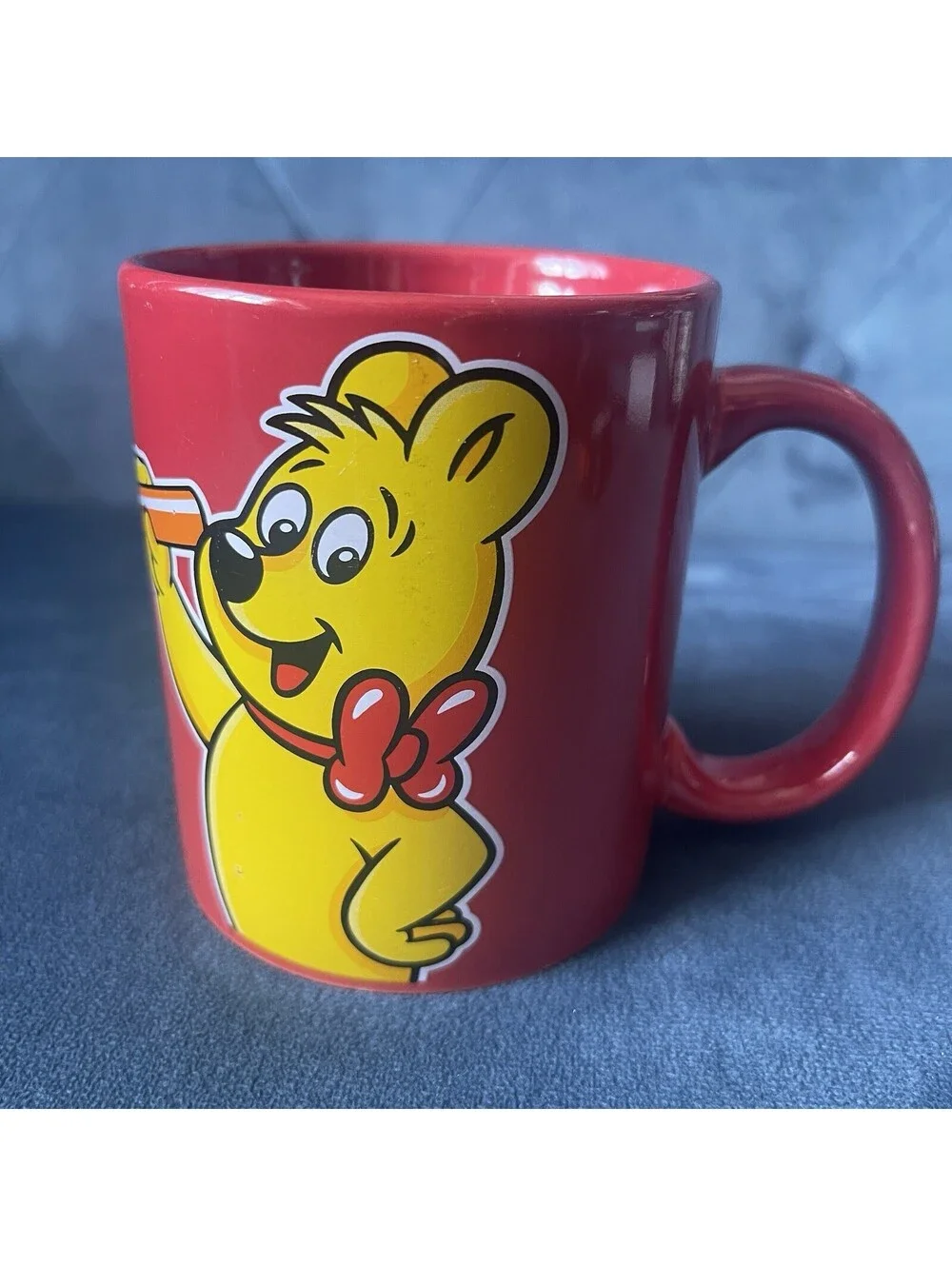 HARIBO Coffee Mug Gummy Gold Bear Red Yellow Novelty Baren Starker RARE PROMO