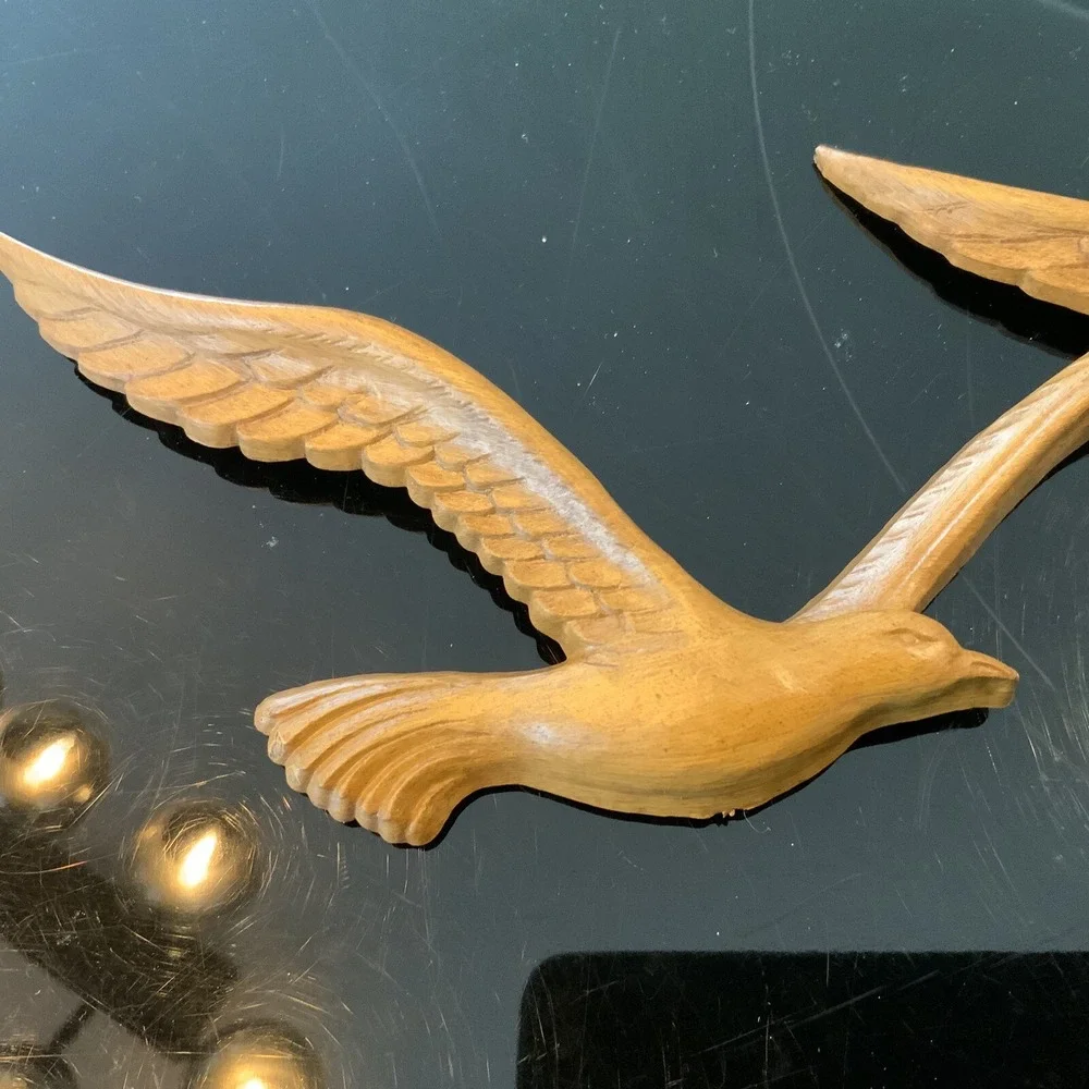 Homco Brown Flying Seagulls Wall Decor Set