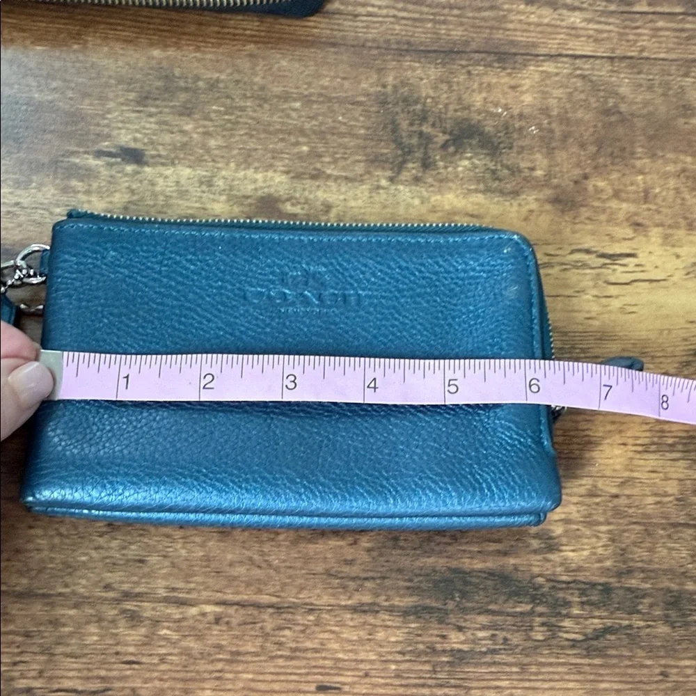 Coach Navy Leather Wristlet