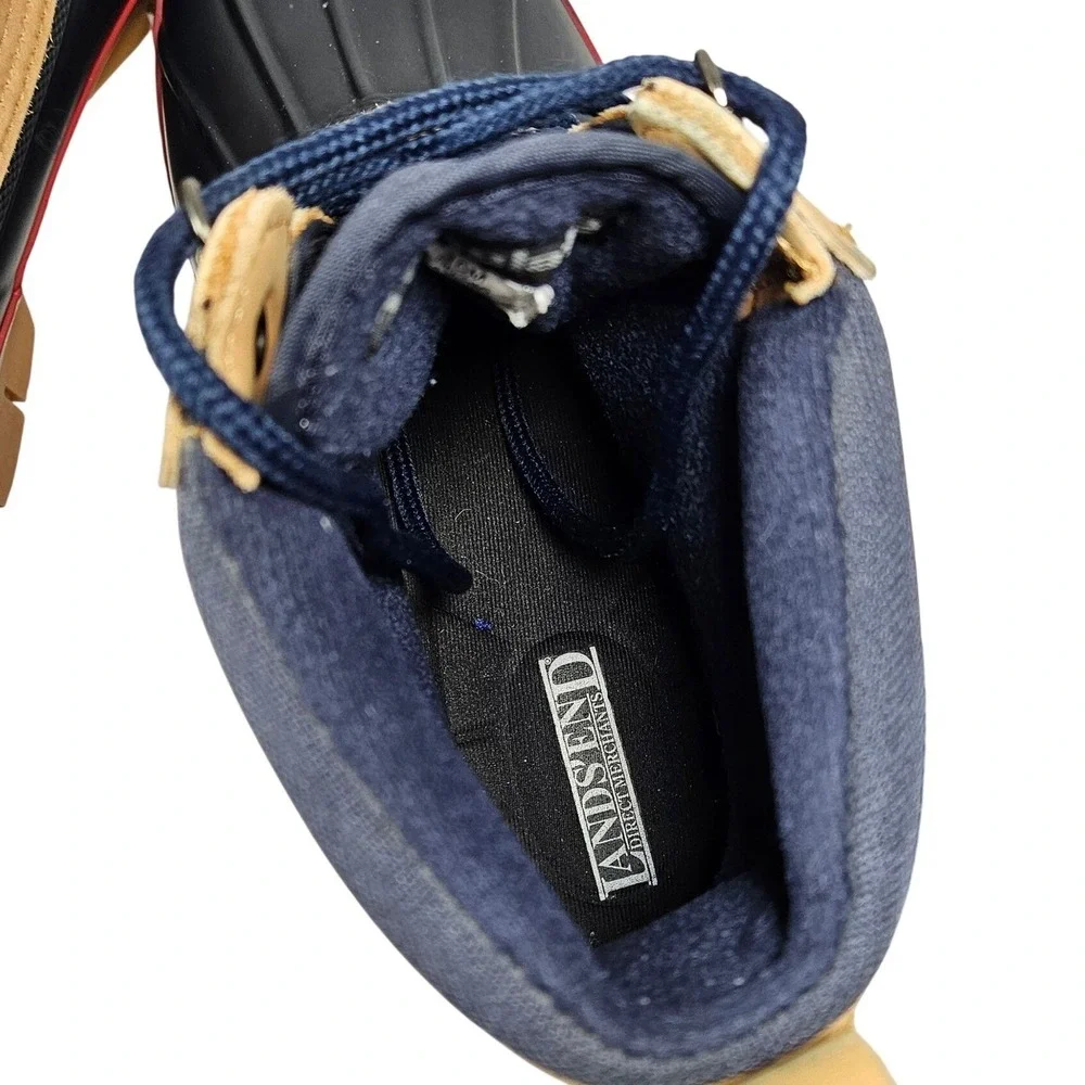 Lands' End Tan and Black Duck Boots