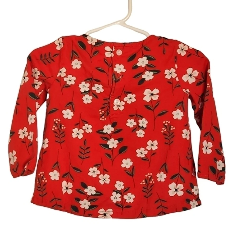 K1148 * Carter's Girls Floral Top Red Size 12M