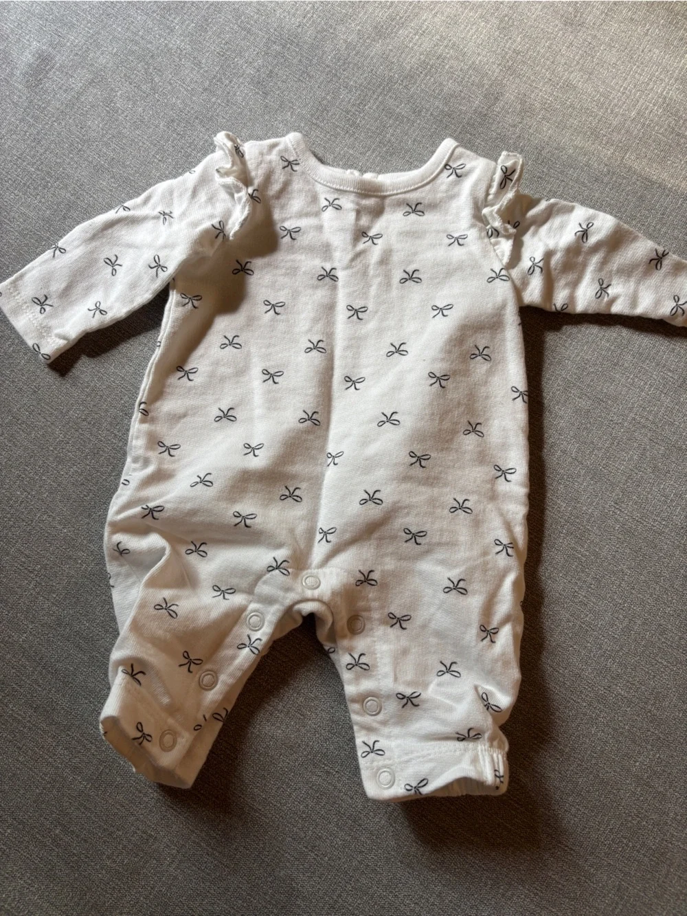Carter's Cream One-Piece with Black Bow Print